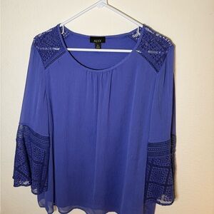 Alyx Blue Embellished Blouse with Relaxed Fit